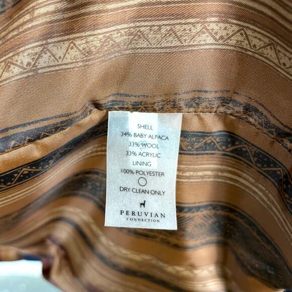 Peruvian Connection Navy Military Dress Coat Double Breasted Alpaca Wool Sz 6 - Picture 8 of 8